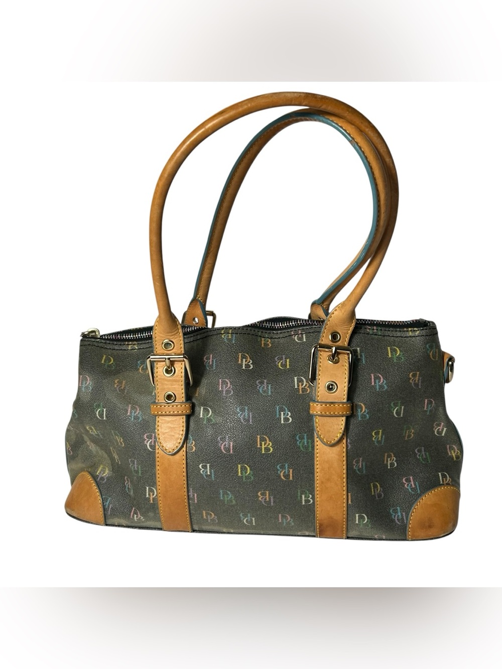 Vintage Dooney & Bourke Signature Handbag 1997 Satchel Charm Double Handle READ